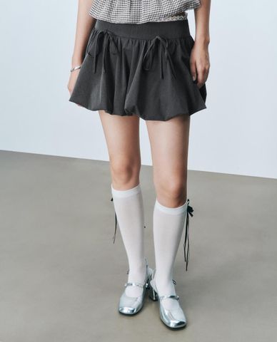  URBAN REVIVO - Chân váy chữ A phom mini phối ren 