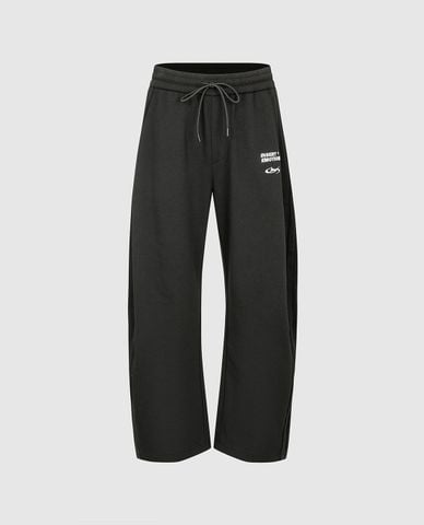  URBAN REVIVO - Quần nam ống rộng lưng thun phối dây rút 
