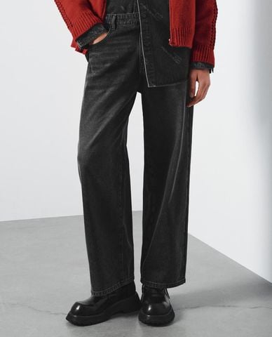  URBAN REVIVO - Quần jeans nam ống đứng wash bạc 