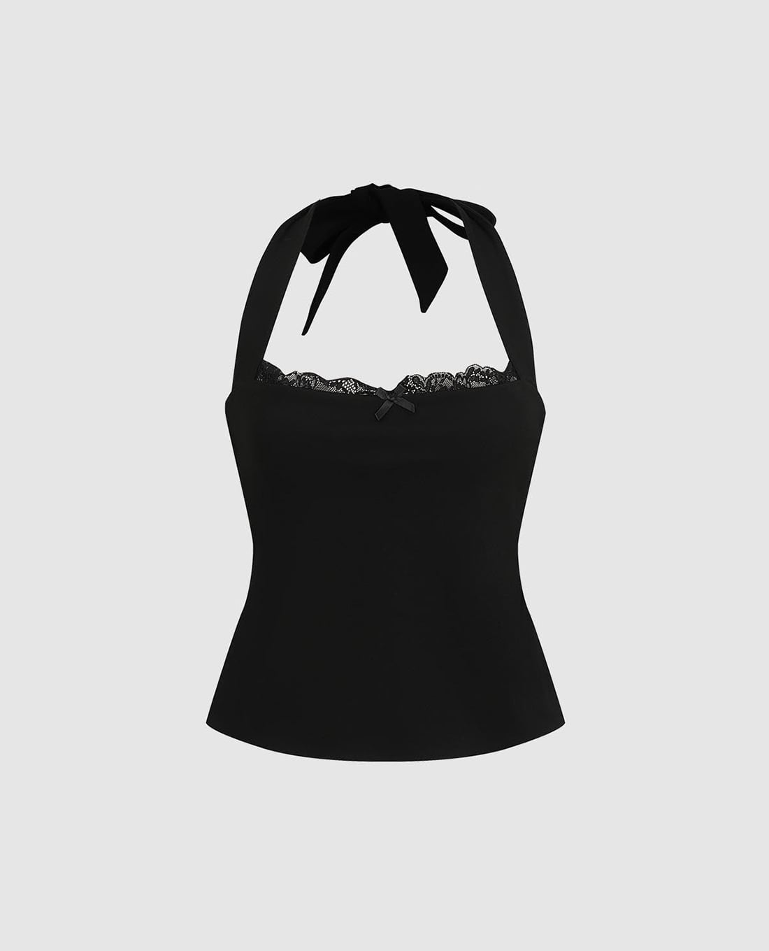 URBAN REVIVO - Áo kiểu nữ cổ yếm phối ren