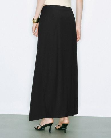  URBAN REVIVO - Chân váy quấn midi phối bèo 