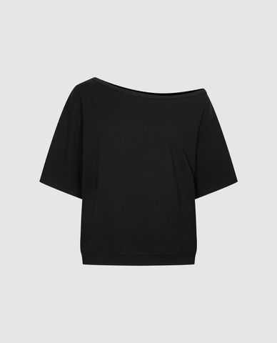  URBAN REVIVO - Áo trễ vai nữ tay lửng tối giản 