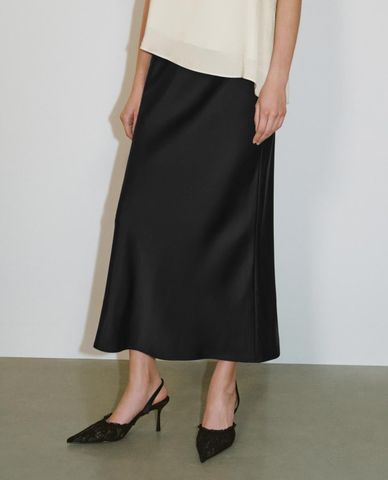  URBAN REVIVO - Chân váy phom suông midi thanh lịch 