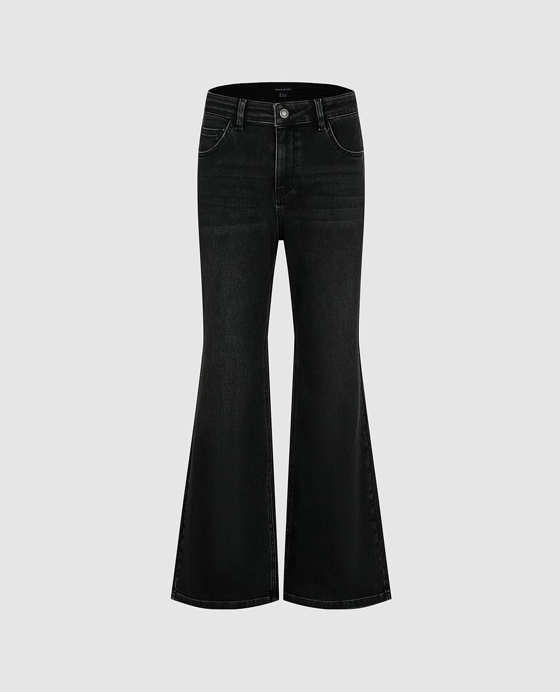 URBAN REVIVO - Quần jeans nữ ống loe wash bạc