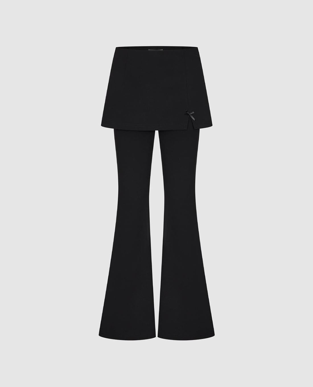 URBAN REVIVO - Quần nữ ống loe phối chân váy mini