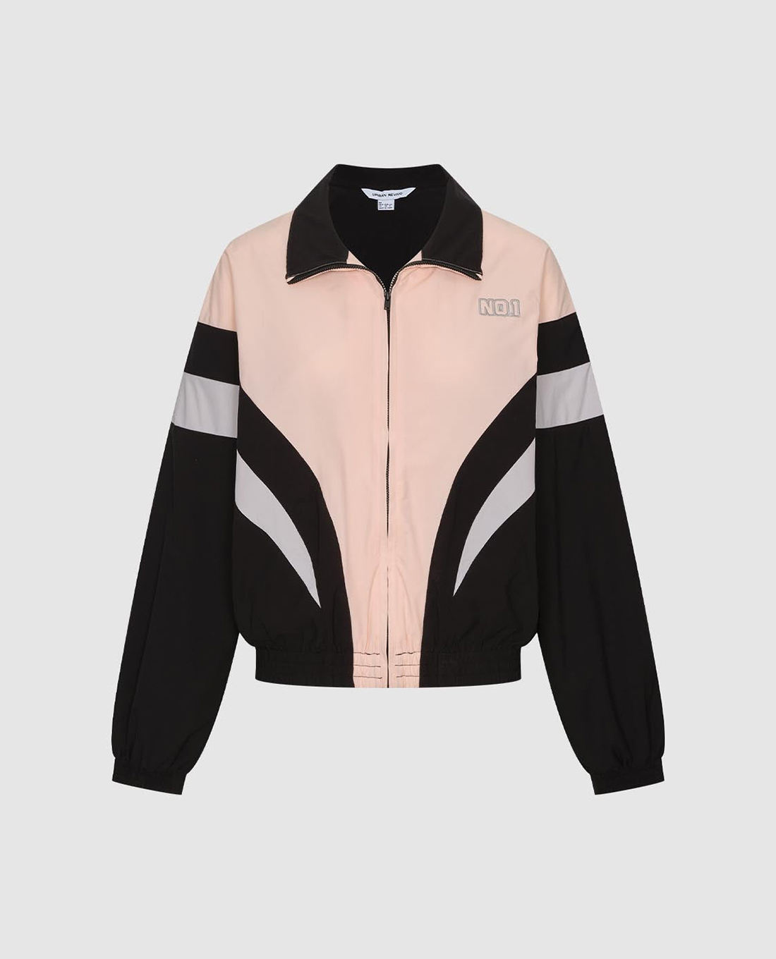 URBAN REVIVO - Áo khoác gió nữ cổ bẻ phối khóa zip