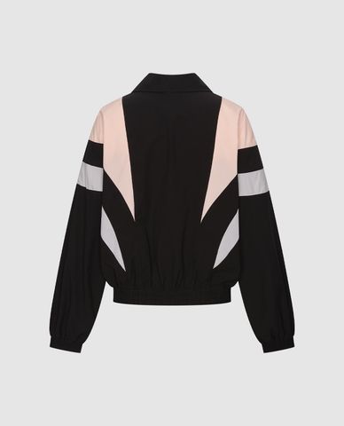  URBAN REVIVO - Áo khoác gió nữ cổ bẻ phối khóa zip 