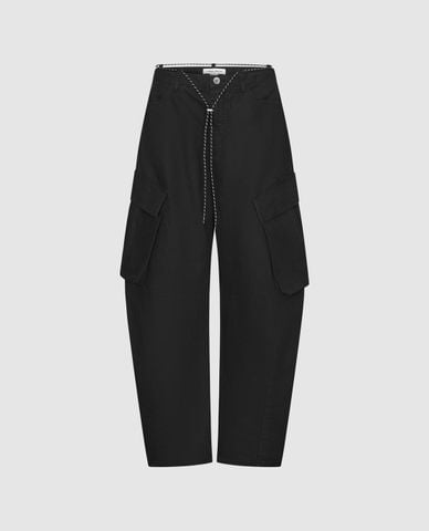  URBAN REVIVO - Quần nữ ống rộng phối túi cá tính 