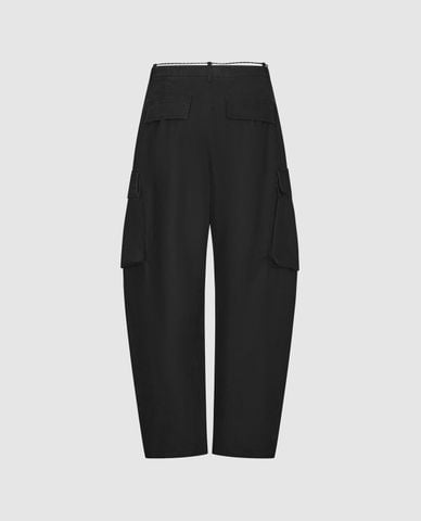  URBAN REVIVO - Quần nữ ống rộng phối túi cá tính 