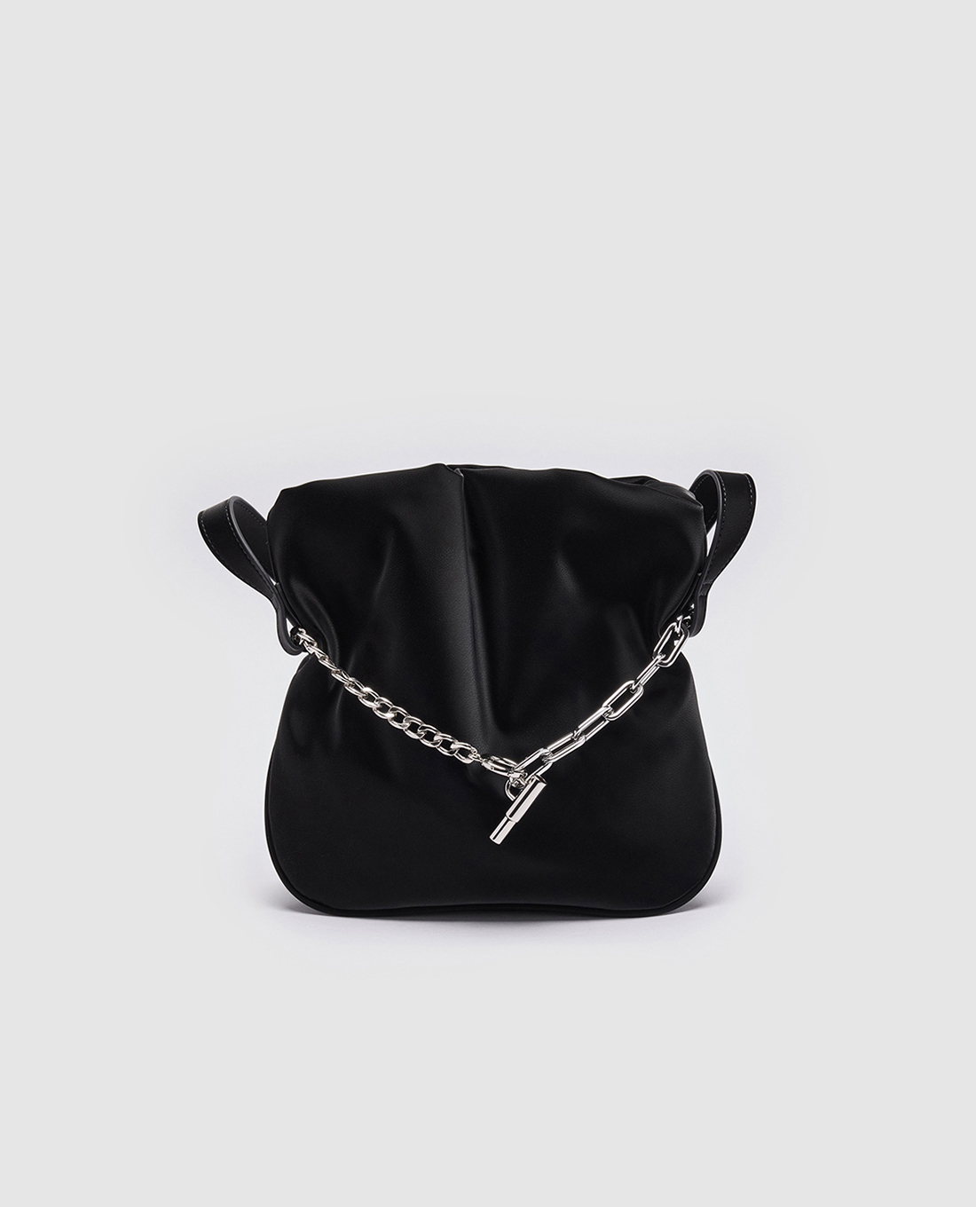 URBAN REVIVO - Túi đeo vai nữ hình vuông phối quai xích bạc