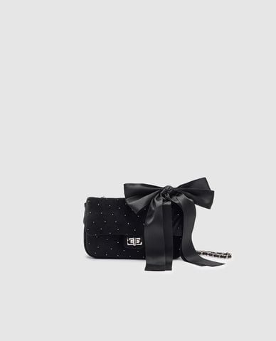  URBAN REVIVO - Túi đeo vai nữ phom chữ nhật đính nơ 