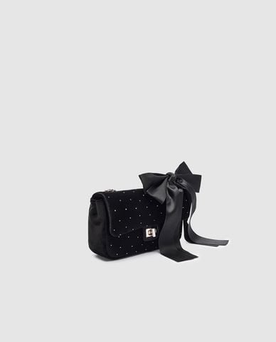  URBAN REVIVO - Túi đeo vai nữ phom chữ nhật đính nơ 