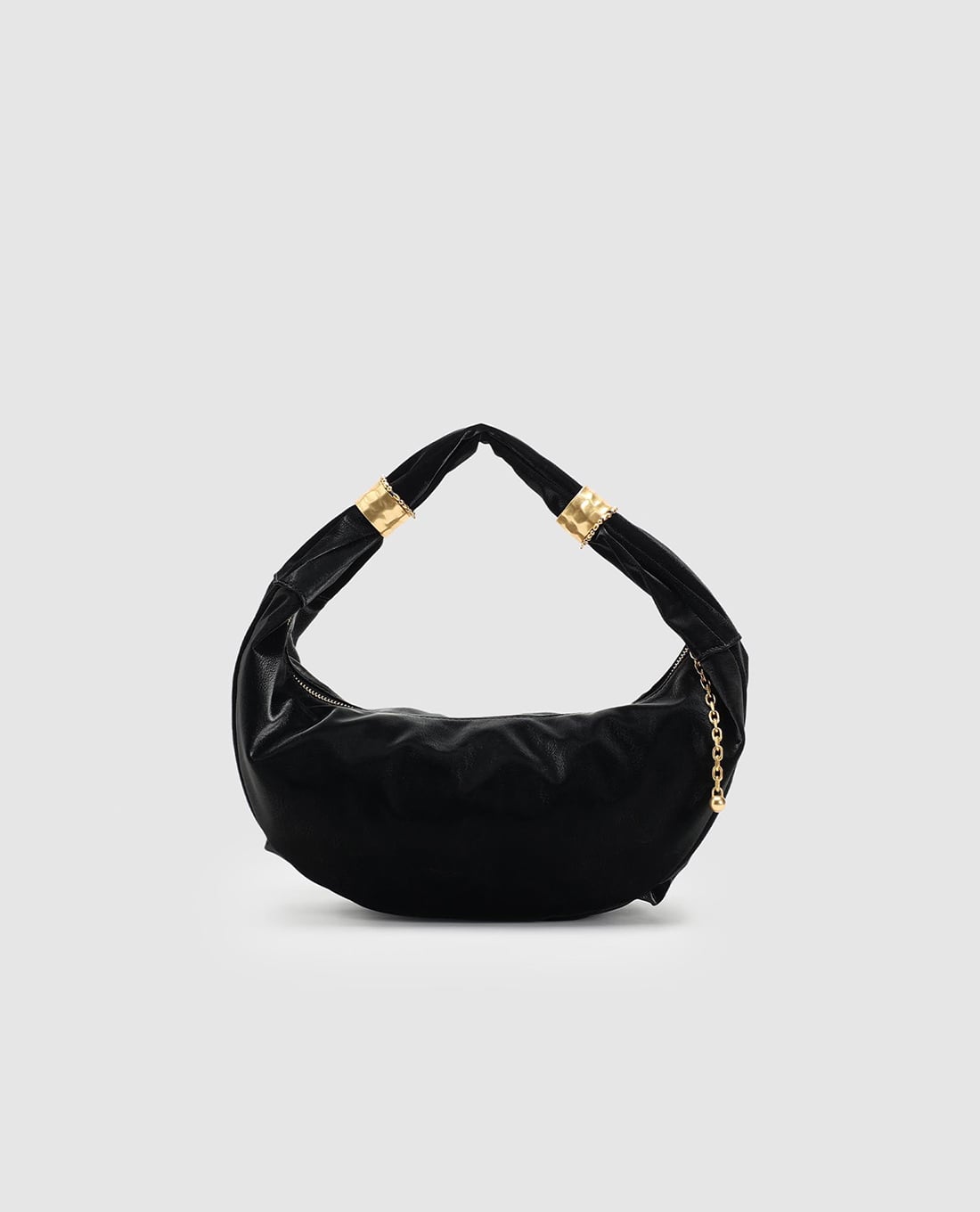 URBAN REVIVO - Túi đeo vai nữ hình bán nguyệt phối khóa kim loại