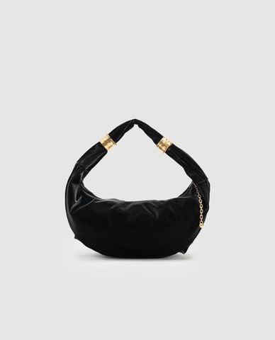  URBAN REVIVO - Túi đeo vai nữ hình bán nguyệt phối khóa kim loại 