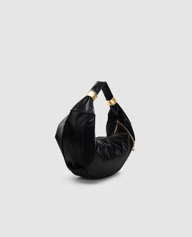  URBAN REVIVO - Túi đeo vai nữ hình bán nguyệt phối khóa kim loại 