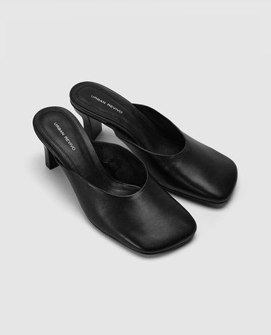  URBAN REVIVO - Giày mules cao gót nữ mũi vuông 