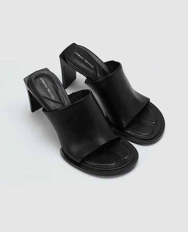  URBAN REVIVO - Giày mules cao gót nữ mũi tròn 