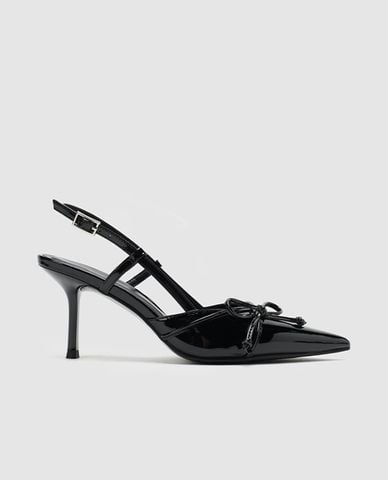  URBAN REVIVO - Giày sandals cao gót nữ bít mũi phối nơ 