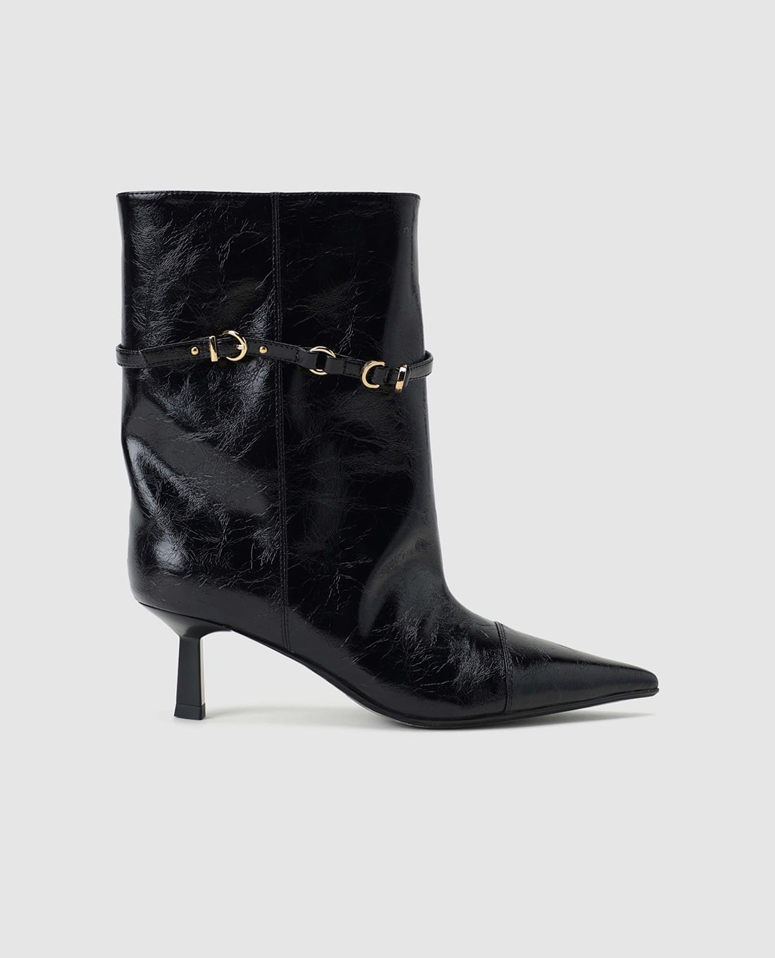 URBAN REVIVO - Giày boots cao gót nữ mũi nhọn đai khóa