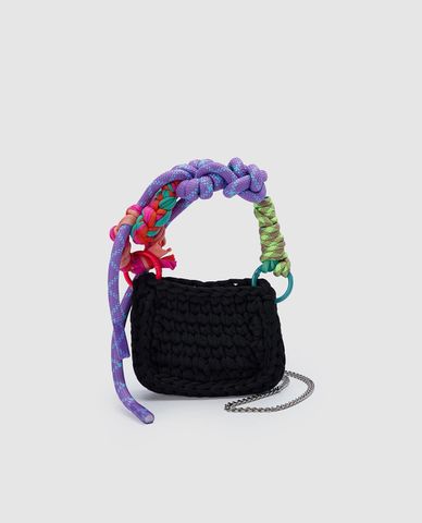  URBAN REVIVO - Túi xách nữ phom chữ nhật phối dây thừng đa sắc 