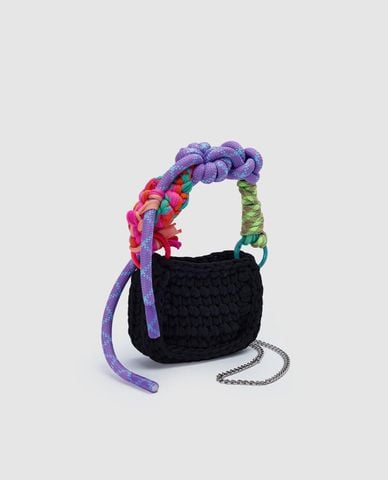  URBAN REVIVO - Túi xách nữ phom chữ nhật phối dây thừng đa sắc 