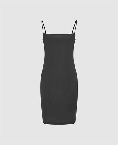  URBAN REVIVO - Đầm hai dây midi phom ôm 