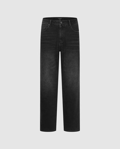  URBAN REVIVO - Quần jeans nam ống đứng wash bạc 