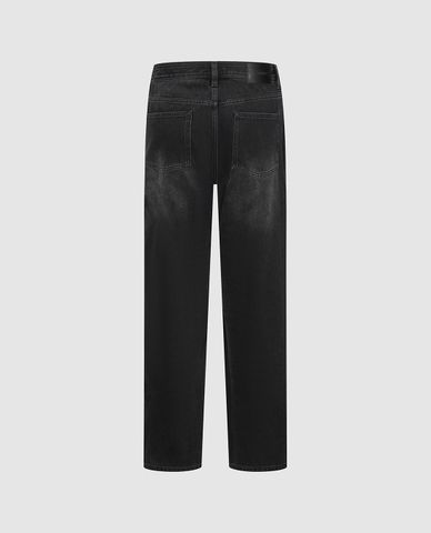  URBAN REVIVO - Quần jeans nam ống đứng wash bạc 