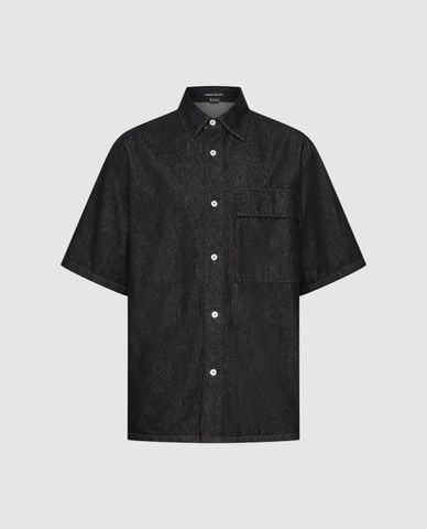  URBAN REVIVO - Áo sơ mi denim nam tay ngắn phối túi 