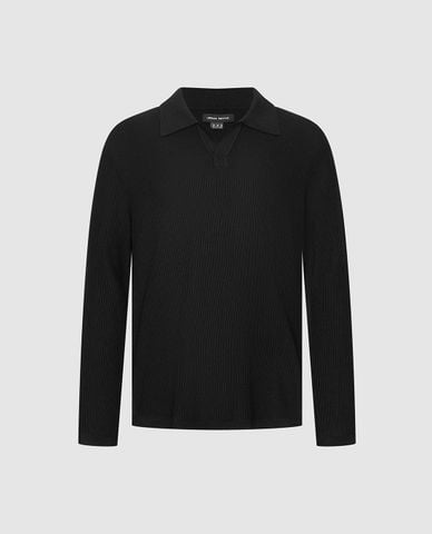  URBAN REVIVO - Áo polo nam dệt kim tay dài lịch lãm 