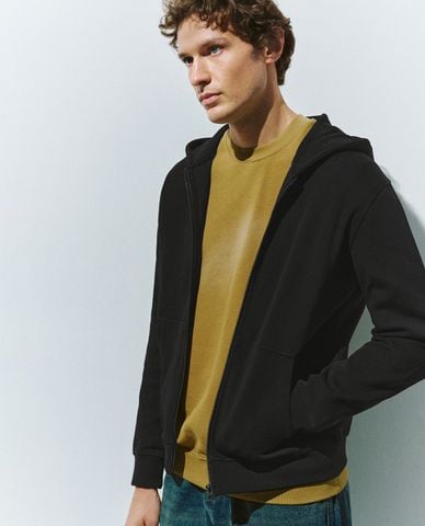  URBAN REVIVO - Áo khoác nam phối mũ tay dài 