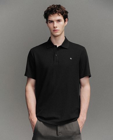  URBAN REVIVO - Áo polo nam cổ bẻ tay ngắn phối họa tiết 