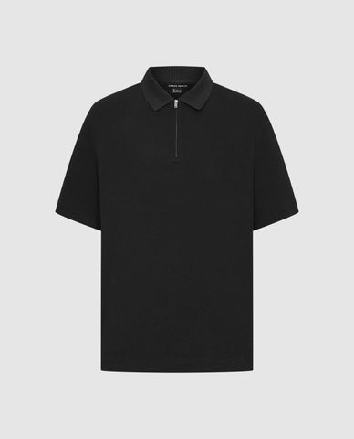  URBAN REVIVO - Áo polo nam tay ngắn phối khoá zip 