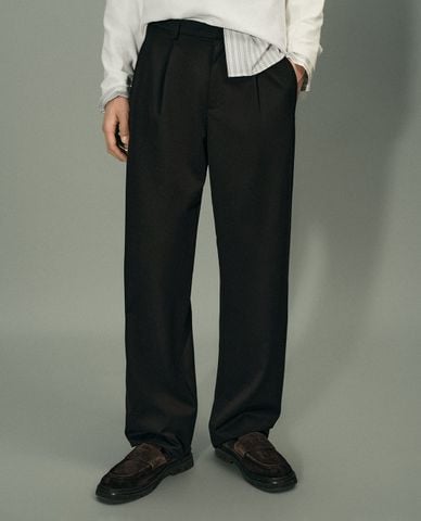  URBAN REVIVO - Quần nam ống rộng cạp cao 