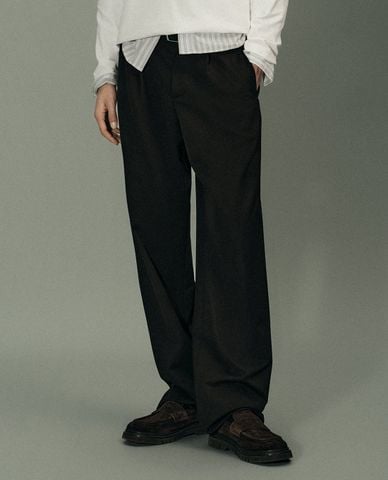  URBAN REVIVO - Quần nam ống rộng cạp cao 