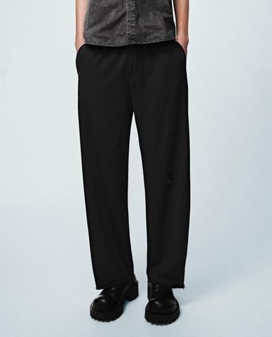  URBAN REVIVO - Quần nam ống đứng lưng thun 