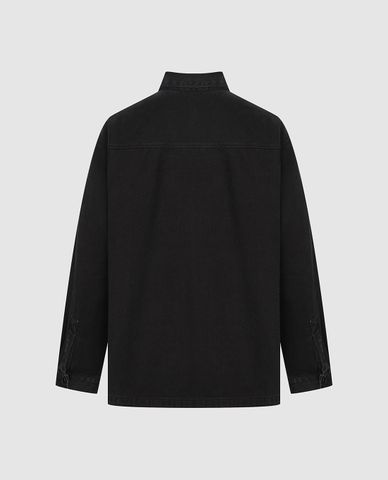  URBAN REVIVO - Áo sơ mi denim nam cổ bẻ tay dài 