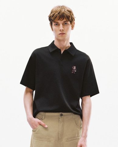  URBAN REVIVO - Áo polo nam tay ngắn phối họa tiết 