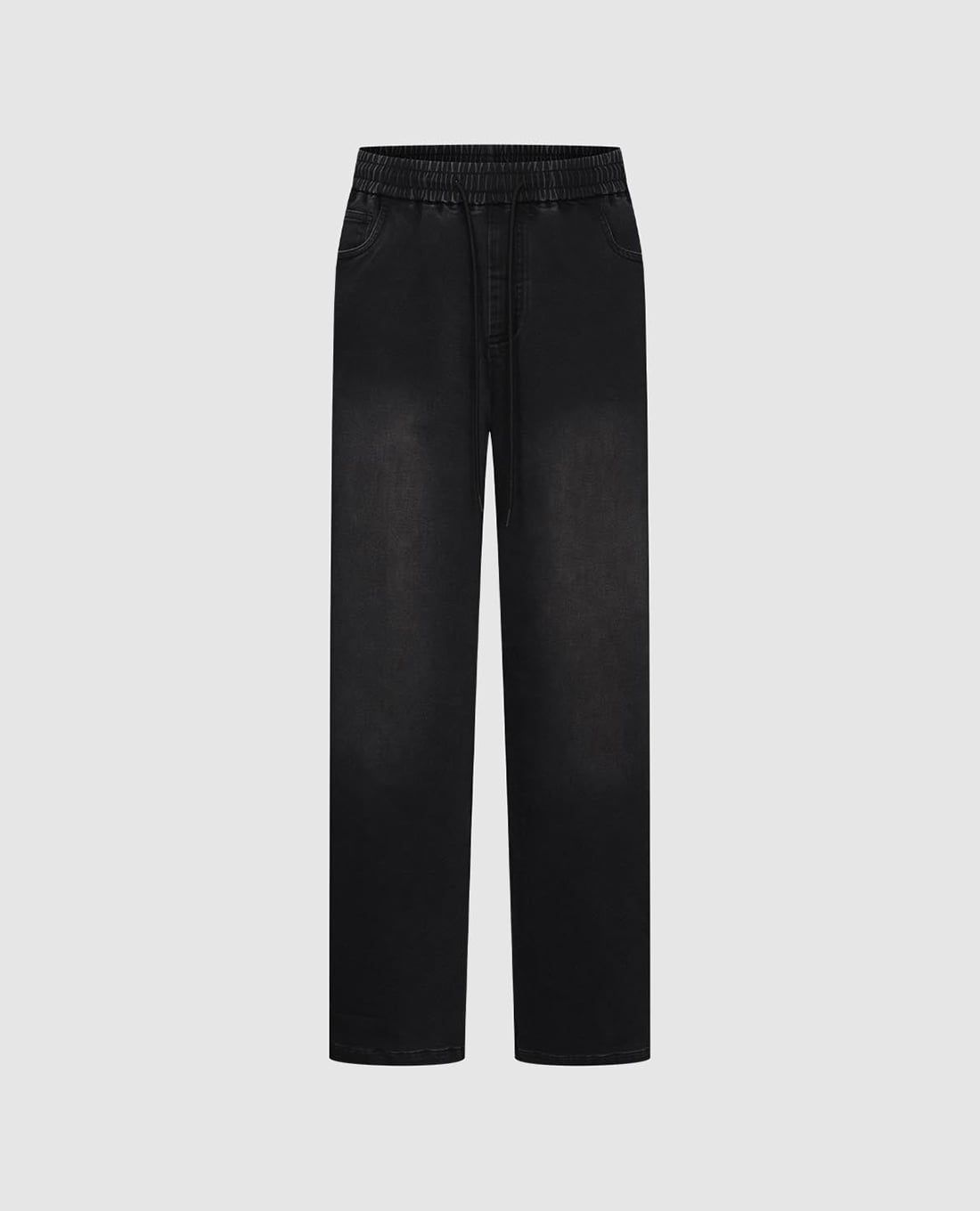 URBAN REVIVO - Quần jeans nam ống rộng lưng thun