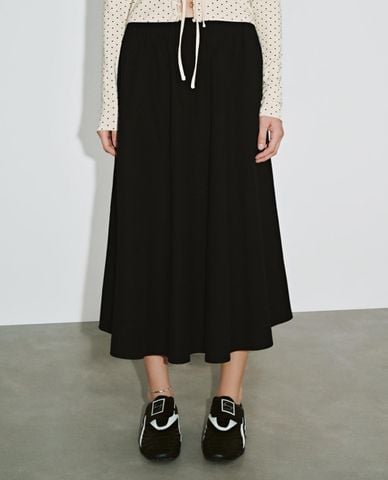  URBAN REVIVO - Chân váy chữ A midi lưng thun 