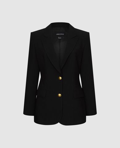  URBAN REVIVO - Áo khoác blazer nữ cổ V khuy tròn 