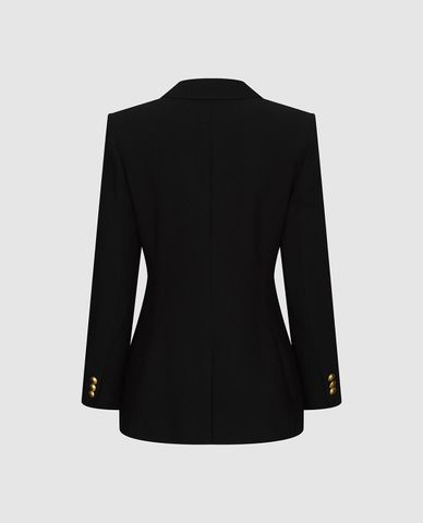  URBAN REVIVO - Áo khoác blazer nữ cổ V khuy tròn 
