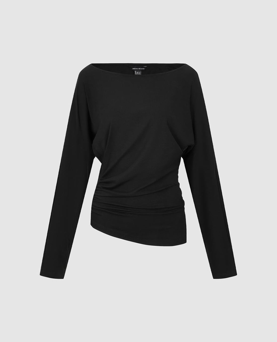 URBAN REVIVO - Áo kiểu nữ cổ thuyền tay dài phom ôm