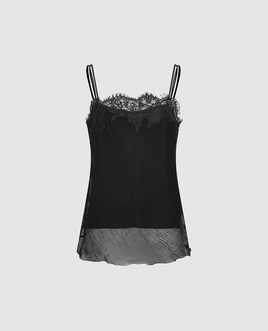 URBAN REVIVO - Áo hai dây nữ viền ren phối layer