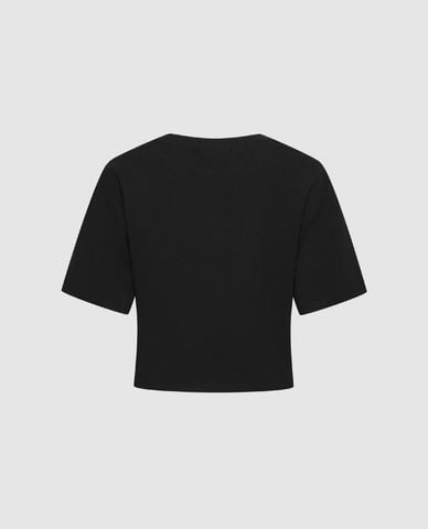  URBAN REVIVO - Áo kiểu nữ cổ tròn tay ngắn xoắn hoa 