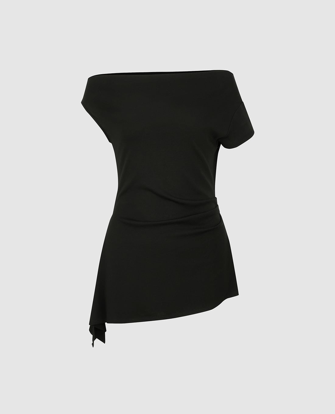 URBAN REVIVO - Áo trễ vai nữ tay ngắn phom ôm