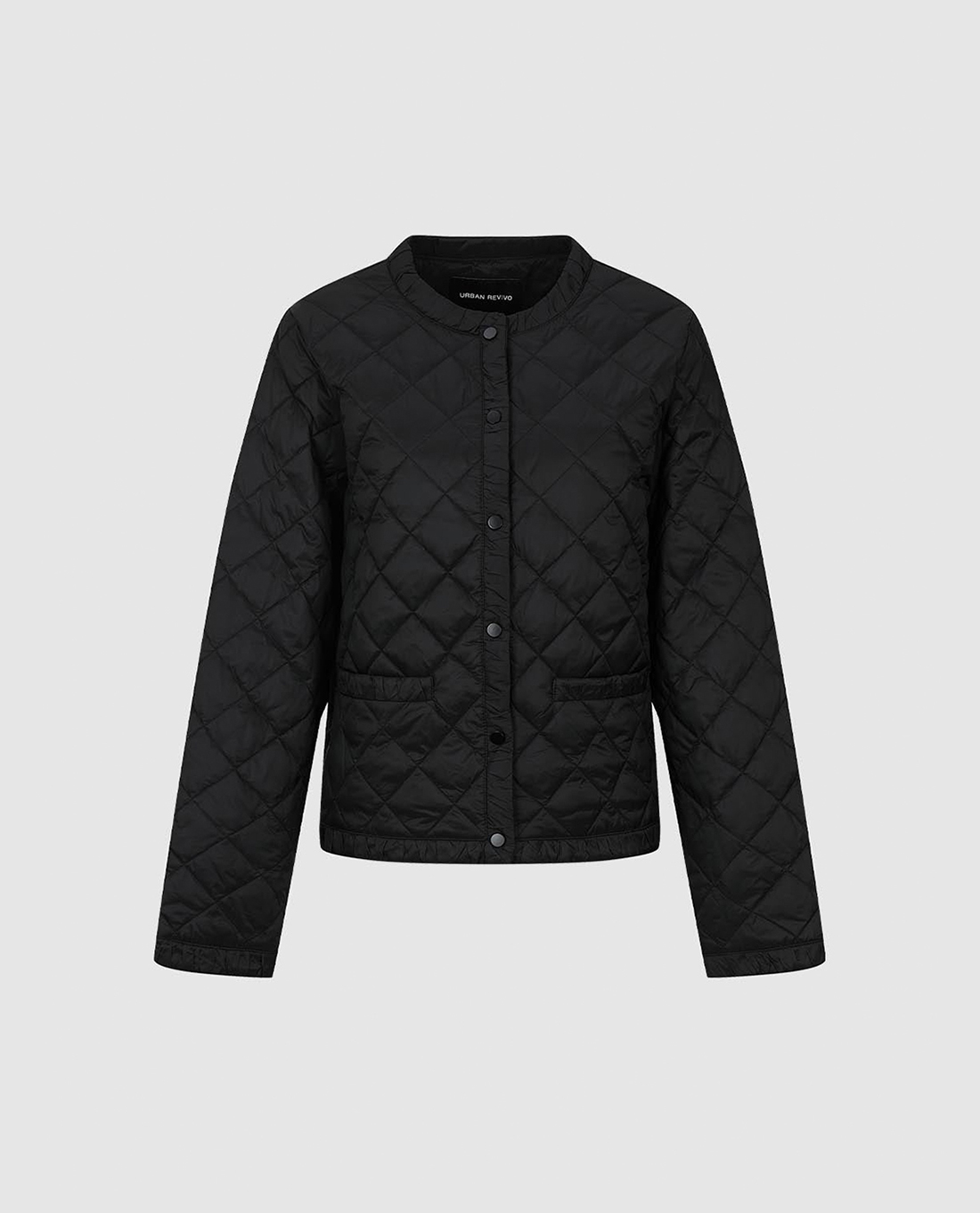 URBAN REVIVO - Áo khoác chần bông nữ cổ tròn tay dài