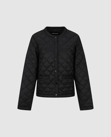  URBAN REVIVO - Áo khoác chần bông nữ cổ tròn tay dài 