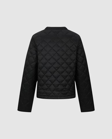  URBAN REVIVO - Áo khoác chần bông nữ cổ tròn tay dài 