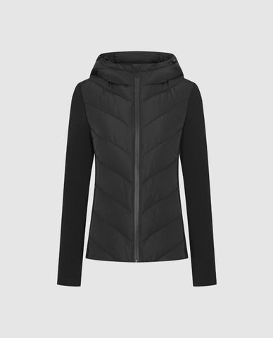  URBAN REVIVO - Áo khoác phối mũ nữ tay dài phom ôm 